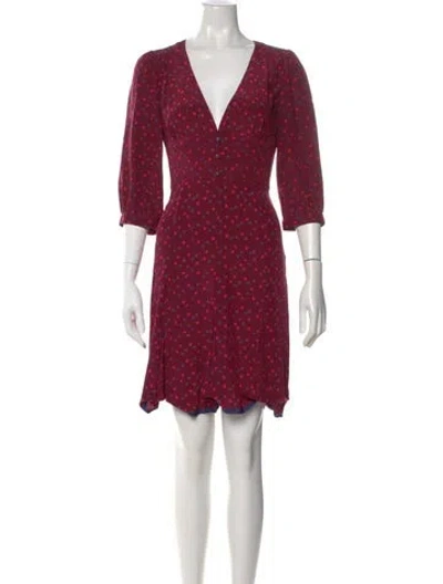Pre-owned Marc By Marc Jacobs Silk Mini Dress In Burgundy