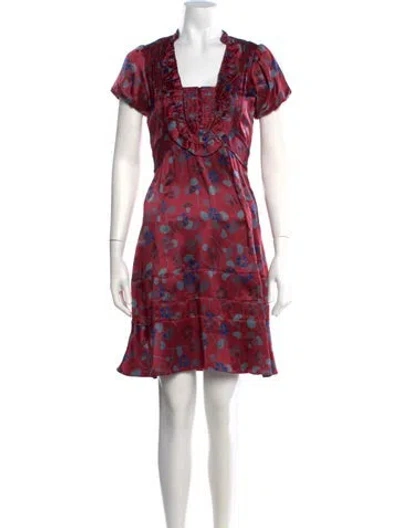 Pre-owned Marc By Marc Jacobs Silk Mini Dress In Burgundy