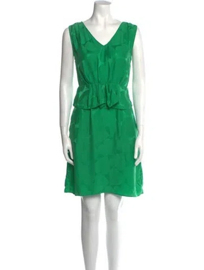 Pre-owned Marc By Marc Jacobs Silk Mini Dress In Green