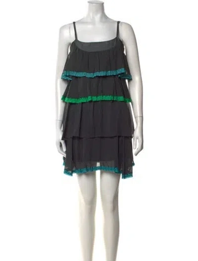 Pre-owned Marc By Marc Jacobs Silk Mini Dress In Grey