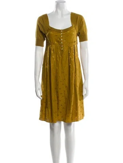 Pre-owned Marc By Marc Jacobs Silk Mini Dress In Yellow