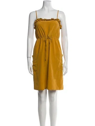 Pre-owned Marc By Marc Jacobs Silk Mini Dress In Yellow