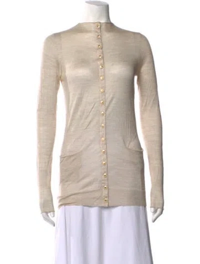 Pre-owned Marc By Marc Jacobs Silk Open Front Sweater In Neutrals