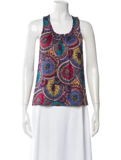 Pre-owned Marc By Marc Jacobs Silk Paisley Print Top In Blue