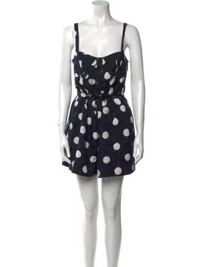 Pre-owned Marc By Marc Jacobs Silk Polka Dot Print Romper In Black