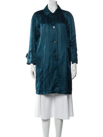 Pre-owned Marc By Marc Jacobs Silk Printed Coat In Blue