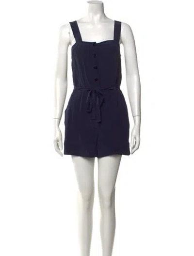 Pre-owned Marc By Marc Jacobs Silk Square Neckline Romper In Blue