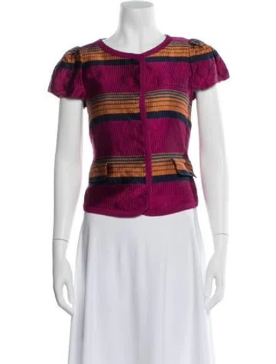 Pre-owned Marc By Marc Jacobs Silk Striped Jacket In Pink