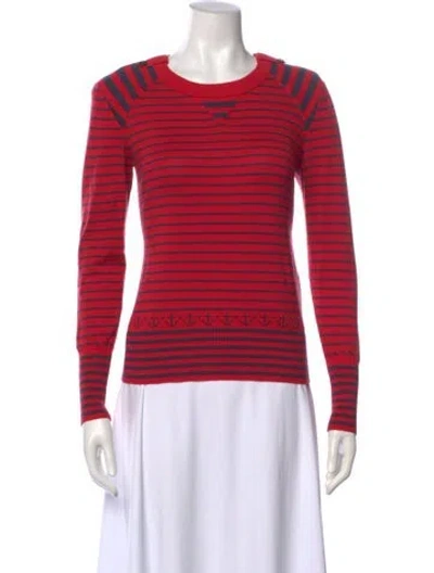 Pre-owned Marc By Marc Jacobs Silk Striped Sweater In Red