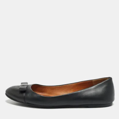Pre-owned Marc By Marc Jacobs Size 37 Black Leather Ballet Flats