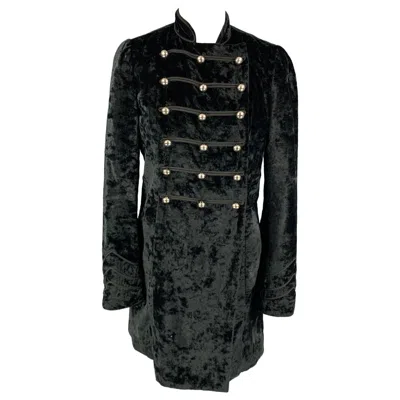 Pre-owned Marc By Marc Jacobs Size M Black Velvet Rayon / Polyester Double Breasted Coat