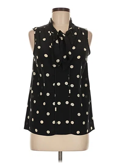 Pre-owned Marc By Marc Jacobs Sleeveless Silk Top Black Polka Dots Pattern Tie Neck Tops