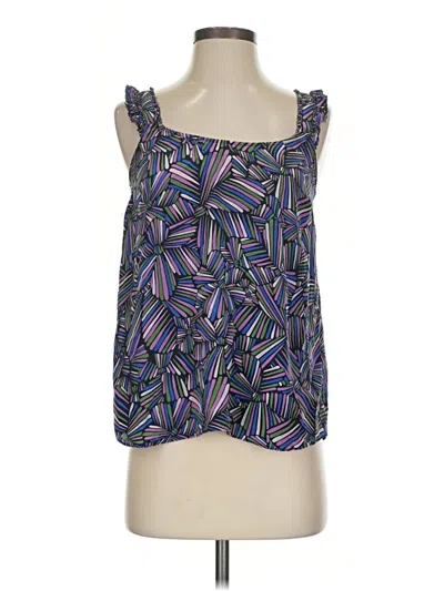 Pre-owned Marc By Marc Jacobs Sleeveless Silk Top Purple Square Neckline Tops