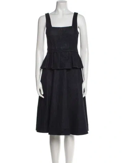 Pre-owned Marc By Marc Jacobs Square Neckline Midi Length Dress In Blue