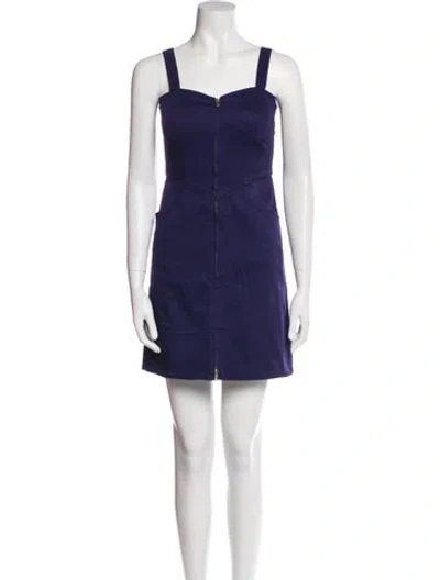 Pre-owned Marc By Marc Jacobs Square Neckline Mini Dress In Blue