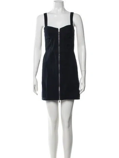 Pre-owned Marc By Marc Jacobs Square Neckline Mini Dress In Blue