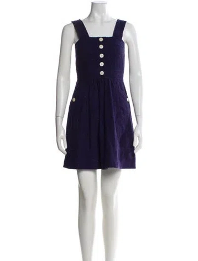 Pre-owned Marc By Marc Jacobs Square Neckline Mini Dress In Blue