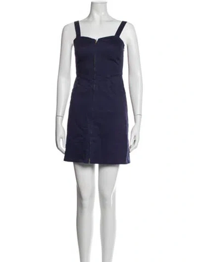Pre-owned Marc By Marc Jacobs Square Neckline Mini Dress In Blue