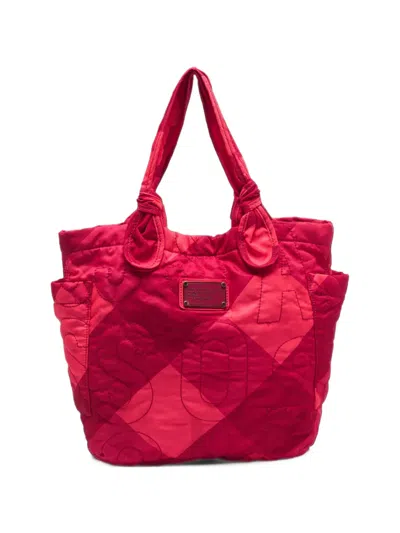Pre-owned Marc By Marc Jacobs Stitched Logo Tote Bag In Pink