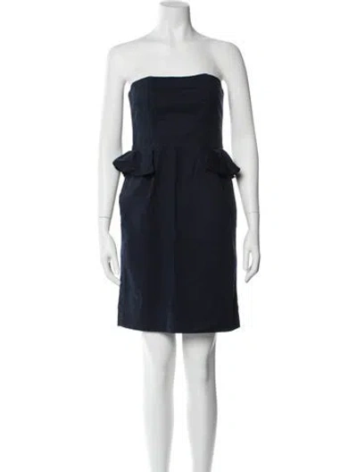 Pre-owned Marc By Marc Jacobs Strapless Mini Dress In Blue