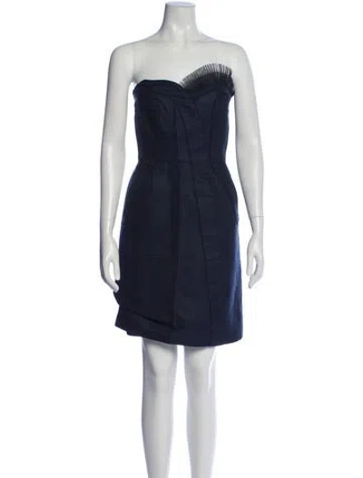 Pre-owned Marc By Marc Jacobs Strapless Mini Dress In Blue