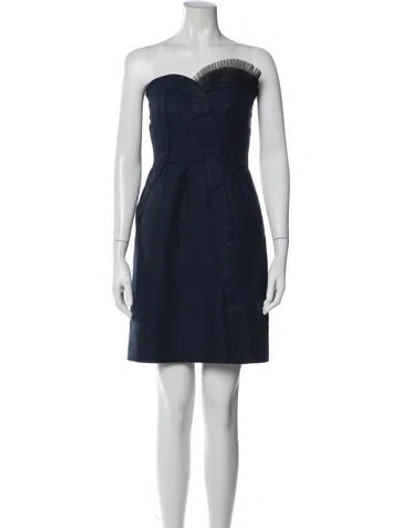 Pre-owned Marc By Marc Jacobs Strapless Mini Dress In Blue