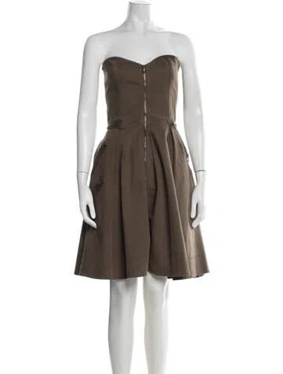 Pre-owned Marc By Marc Jacobs Strapless Mini Dress In Green