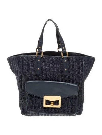 Pre-owned Marc By Marc Jacobs Straw Tote In Blue