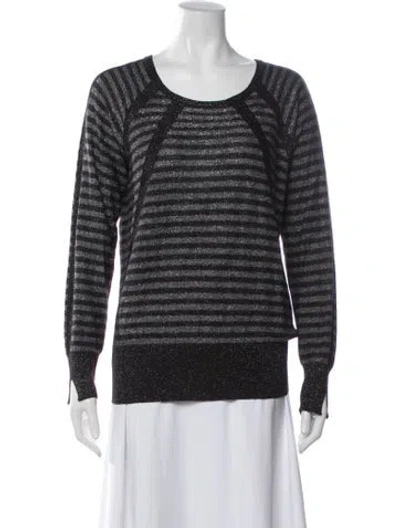 Pre-owned Marc By Marc Jacobs Striped Crew Neck Sweater In Grey