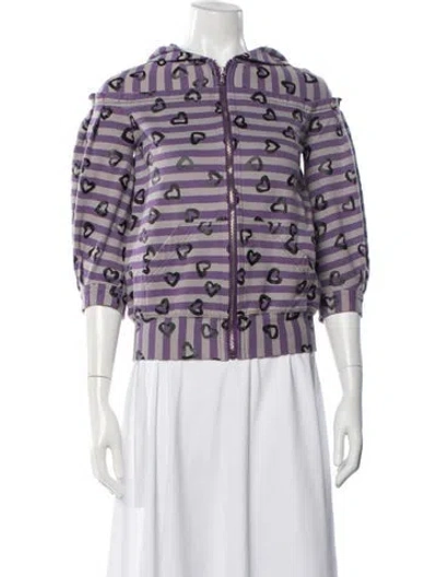Pre-owned Marc By Marc Jacobs Striped Jacket In Grey/purple