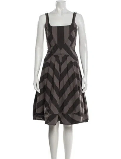 Pre-owned Marc By Marc Jacobs Striped Knee-length Dress In Grey