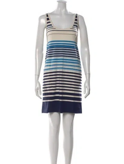 Pre-owned Marc By Marc Jacobs Striped Knee-length Dress In White