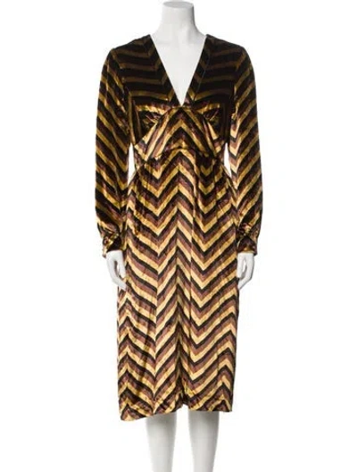 Pre-owned Marc By Marc Jacobs Striped Midi Length Dress In Multi