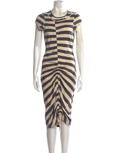 Pre-owned Marc By Marc Jacobs Striped Midi Length Dress In Neutral