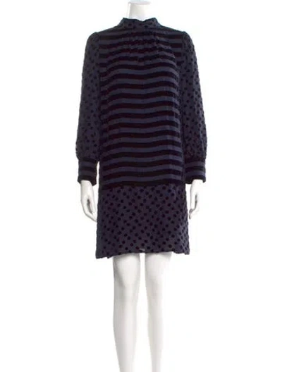 Pre-owned Marc By Marc Jacobs Striped Mini Dress In Blue
