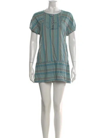Pre-owned Marc By Marc Jacobs Striped Mini Dress In Blue