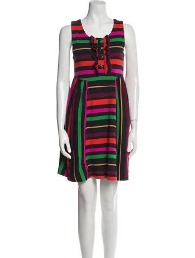 Pre-owned Marc By Marc Jacobs Striped Mini Dress In Neutral