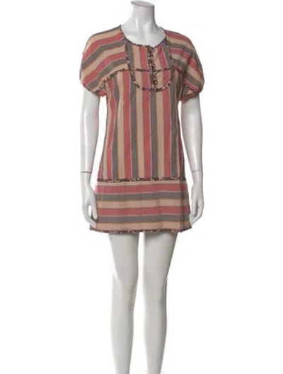 Pre-owned Marc By Marc Jacobs Striped Mini Dress In Pink