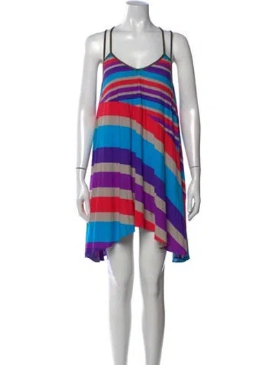 Pre-owned Marc By Marc Jacobs Striped Mini Dress In Purple