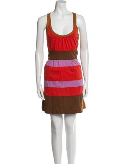 Pre-owned Marc By Marc Jacobs Striped Mini Dress W/ Tags In Red
