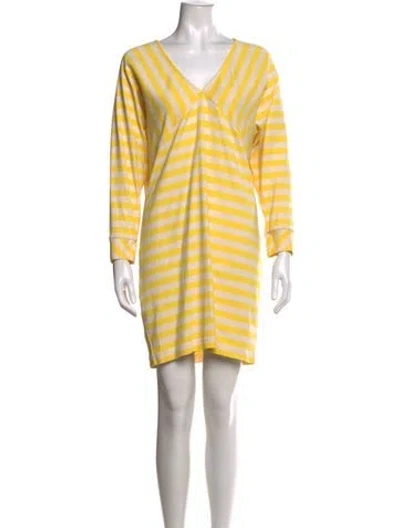 Pre-owned Marc By Marc Jacobs Striped Mini Dress In Yellow