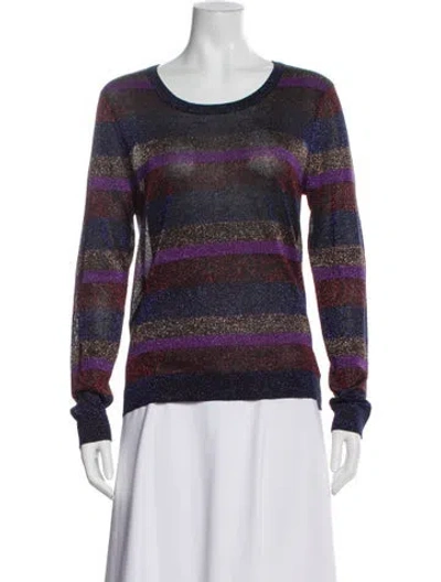Pre-owned Marc By Marc Jacobs Striped Scoop Neck Sweater In Blue