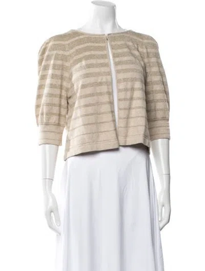 Pre-owned Marc By Marc Jacobs Striped Scoop Neck Sweater In Gold