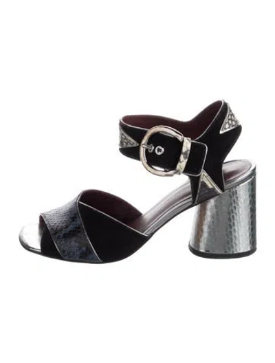 Pre-owned Marc By Marc Jacobs Suede Animal Print Sandals In Black