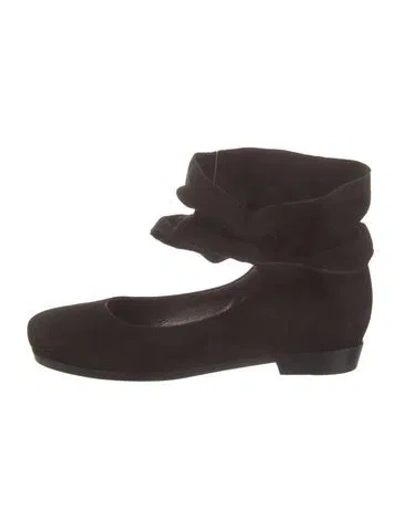 Pre-owned Marc By Marc Jacobs Suede Ballet Flats In Brown