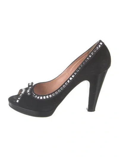 Pre-owned Marc By Marc Jacobs Suede Bow Accents Pumps In Black