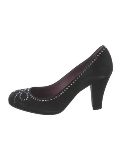 Pre-owned Marc By Marc Jacobs Suede Crystal Embellishments Pumps In Black