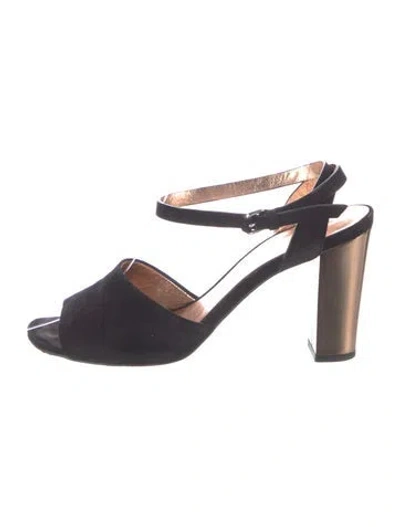 Pre-owned Marc By Marc Jacobs Suede Slingback Sandals In Black