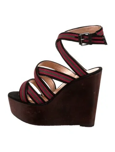 Pre-owned Marc By Marc Jacobs Suede Striped Sandals In Neutral