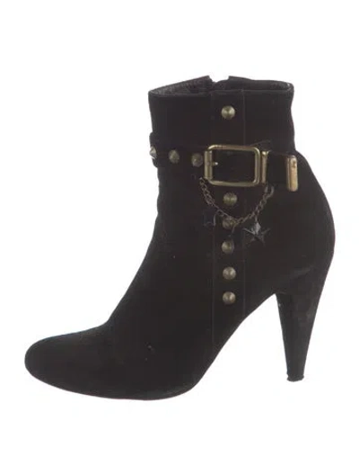 Pre-owned Marc By Marc Jacobs Suede Studded Accents Boots In Black